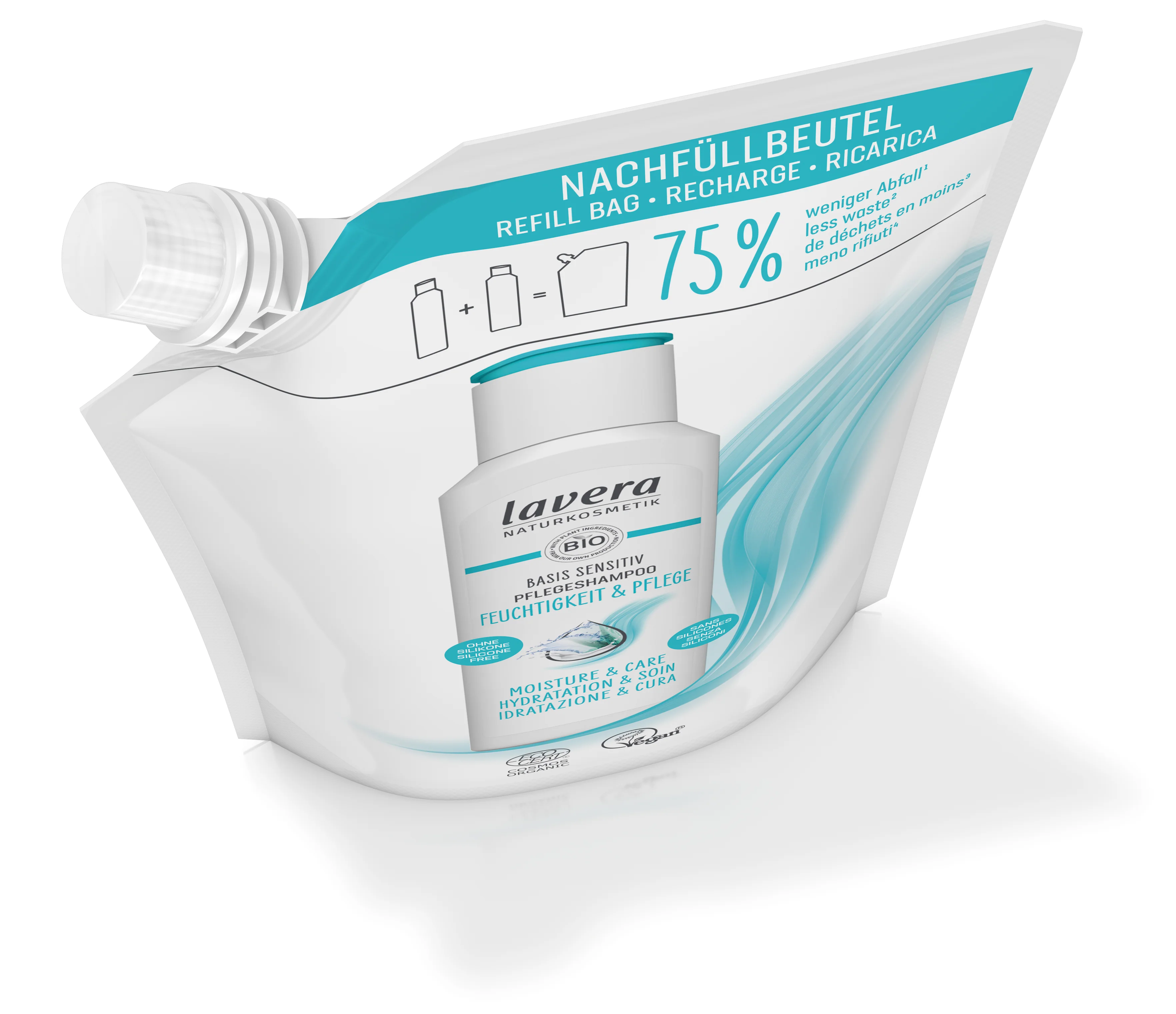 Nachfüllbeutel basis sensitive Pflegeshampoo Feuchtigkeit & Pflege - Image 3