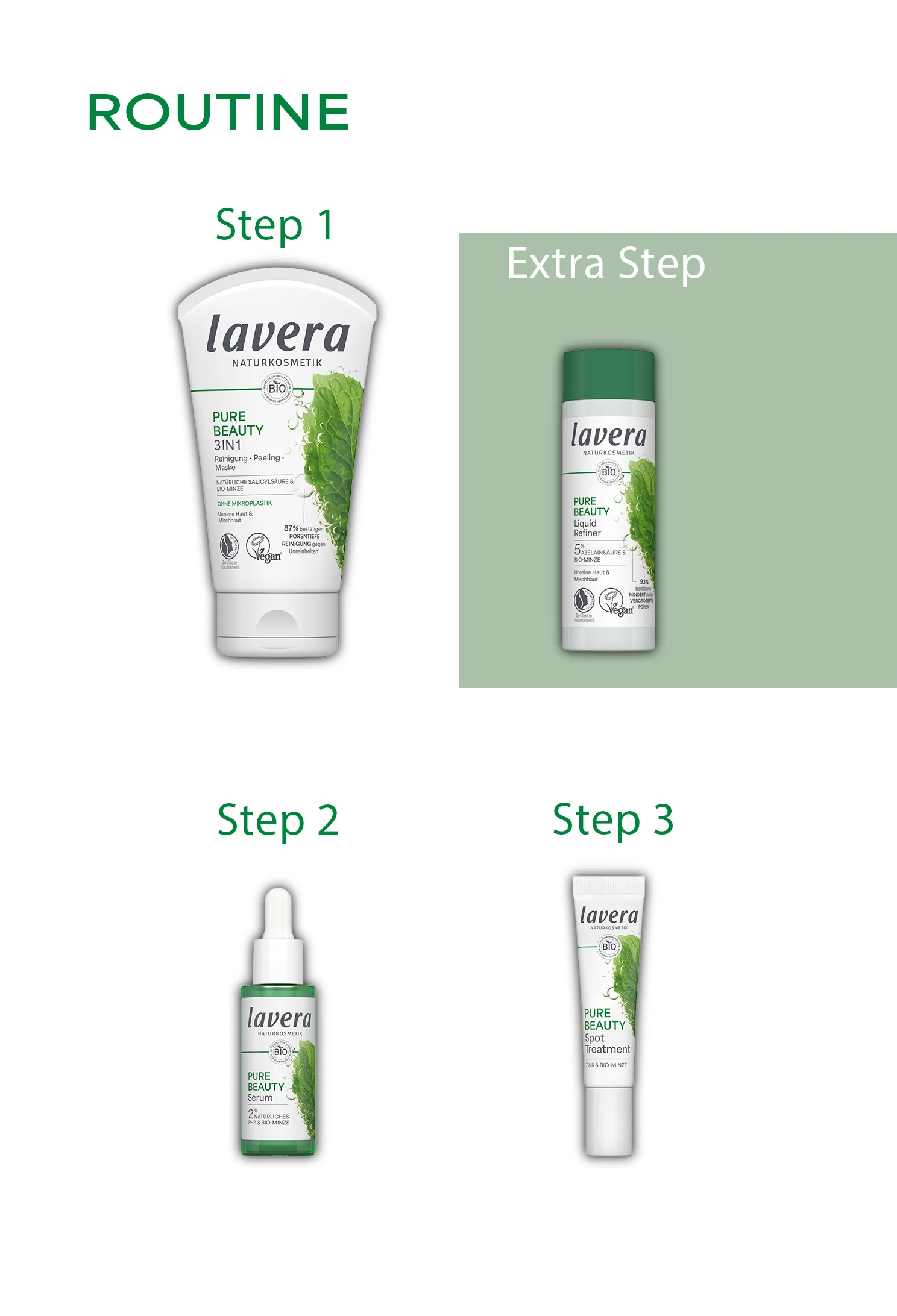Pure Beauty 3in1 Reinigung Peeling Maske - Image 3