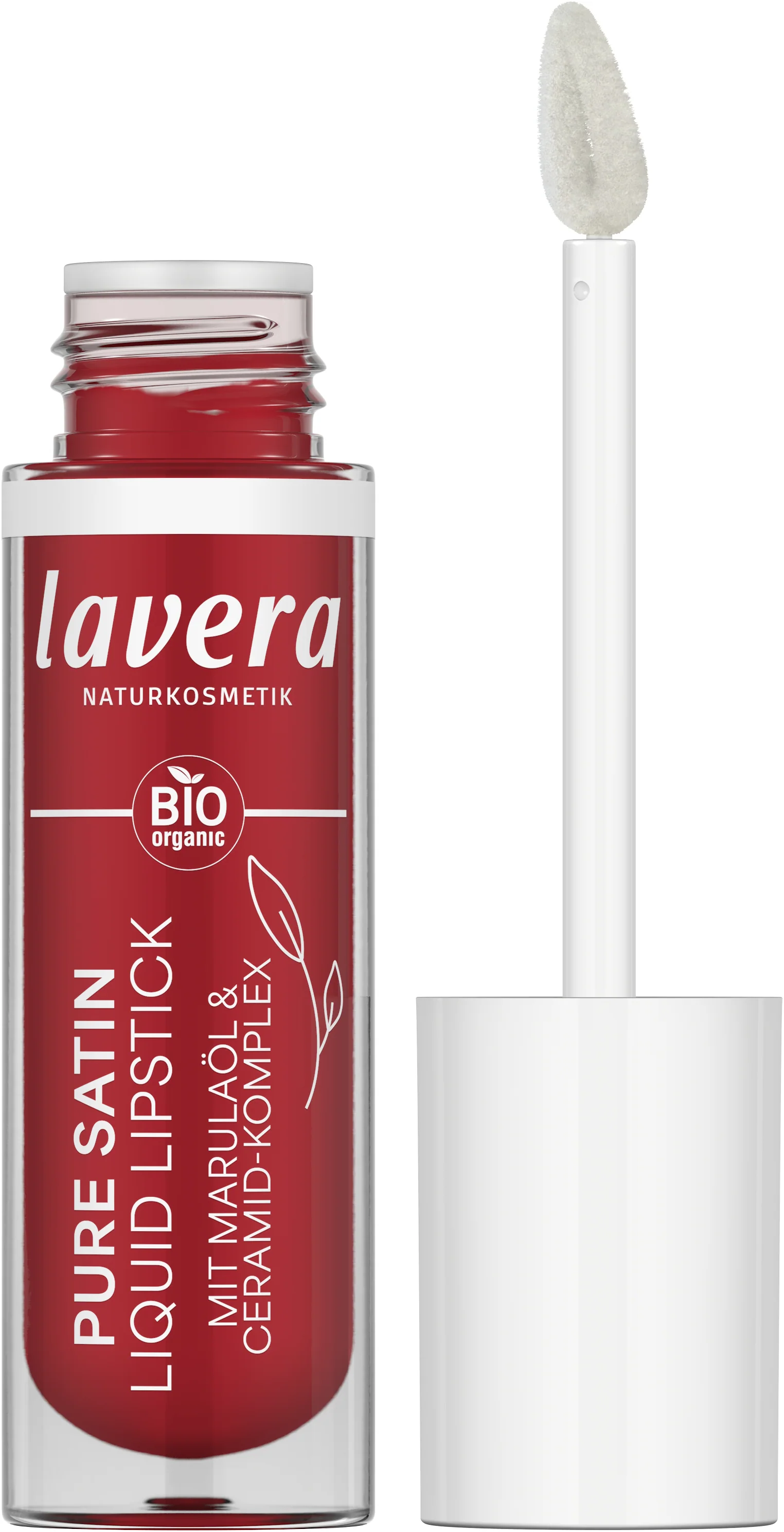 Pure Satin Liquid Lipstick -Poppy Red 01- - Image 3