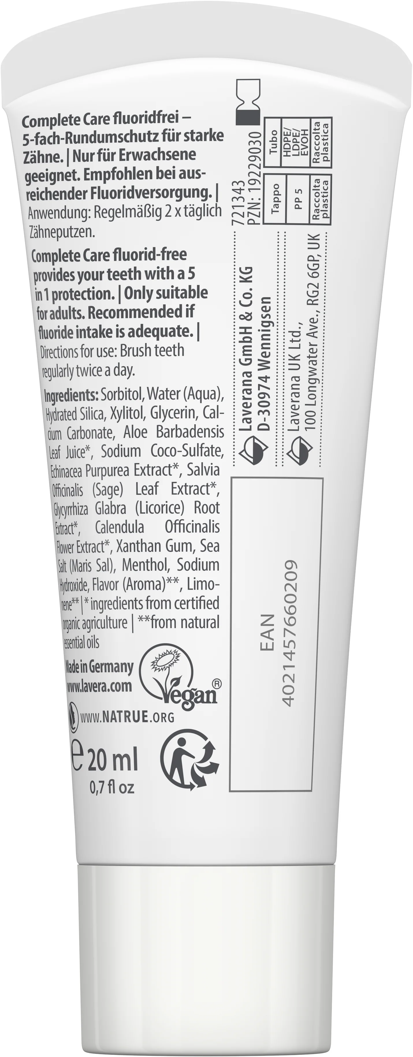 Reisegröße Zahncreme Complete Care Fluoridfrei - Image 3